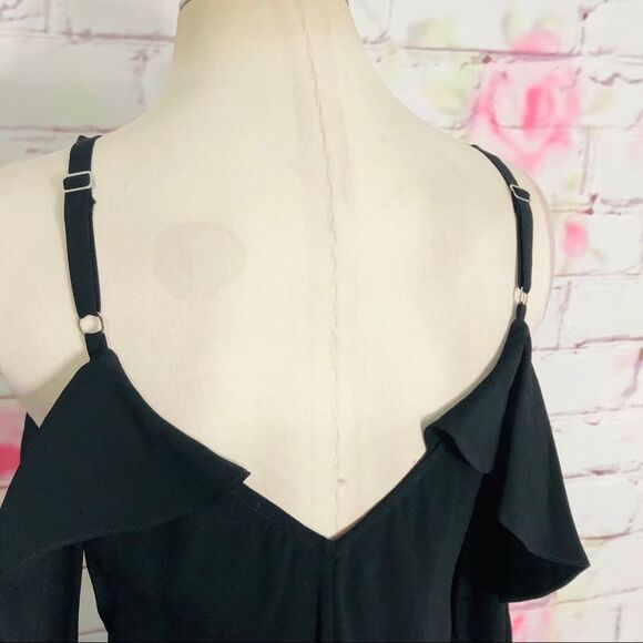 A.L.C. Felicia ruffle cold shoulder little black cocktail dress size 6 - Picture 7 of 14